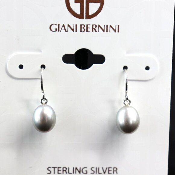 Minimalist Giani Bernini Chocolate + Grey Pearl Earrings Sterling Silver 2 pr. - Picture 3 of 7